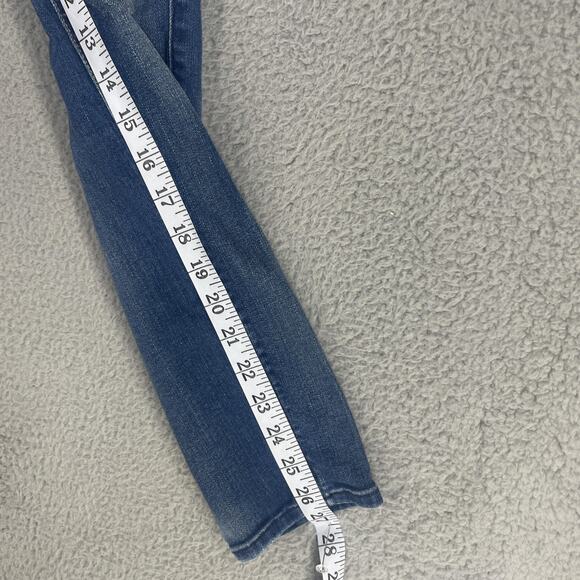 7 For All Mankind Jeans Womens 27 Blue Skinny Distressed Ankle Stretch Denim - Picture 4 of 15